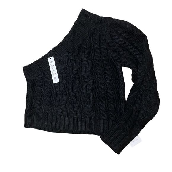 COPY - For Love & Lemons Quinn One Shoulder Sweater in Black Size 2X - Picture 2 of 9